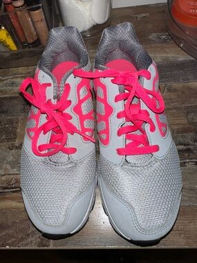 Nike Kids Sneakers - Gray with Bright Pink Accents
